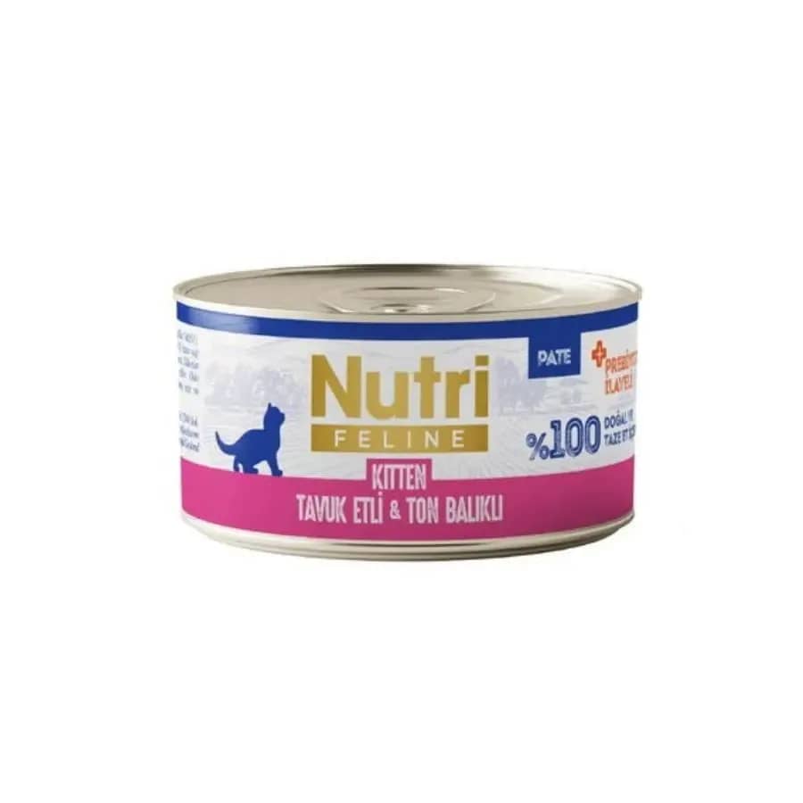 Nutri Feline Tavuk Etli ve Ton Balıklı Tahılsız Yavru Kedi Konservesi