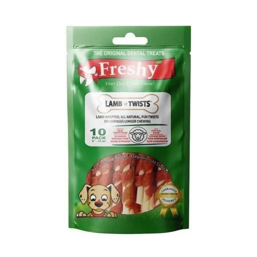 Freshy Kuzu Eti Kaplı Burgu Dental Çubuklar 10 Adet 12 cm