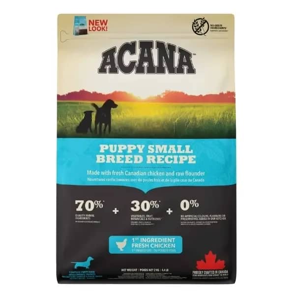 Acana Puppy Small Tahılsız Tavuklu ve Balıklı Küçük Irk Yavru Köpek Maması