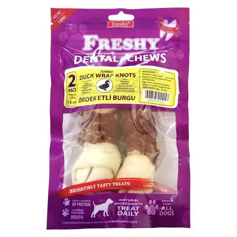 Freshy Ördek Eti Kaplı Deri Çubuk 15 cm 2 li
