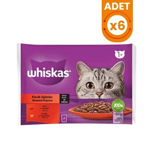 Whiskas Pouch Sos İçerisinde Sığır Etli ve Tavuklu Yetişkin Konserve Kedi Maması
