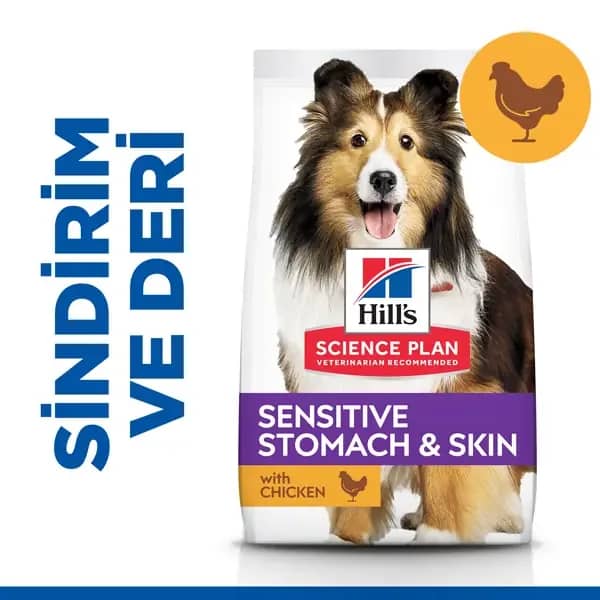Hill's Adult Sensitive Skin Hassas Köpekler için Tavuklu Yetişkin Köpek Maması
