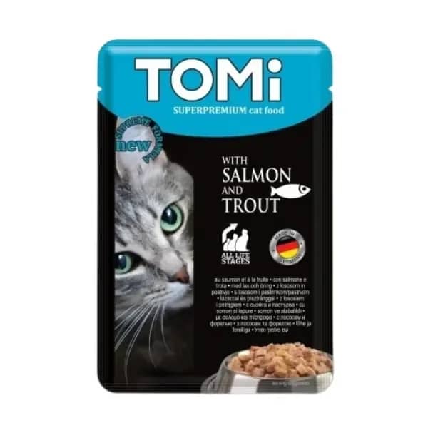 Tomi Somonlu ve Alabalıklı Pouch Yetişkin Konserve Kedi Maması