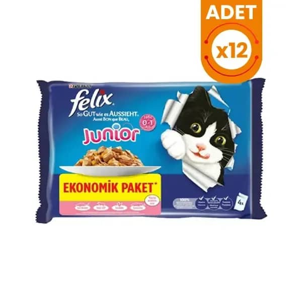 Felix Tavuklu ve Sığır Etli Yavru Yaş Kedi Maması