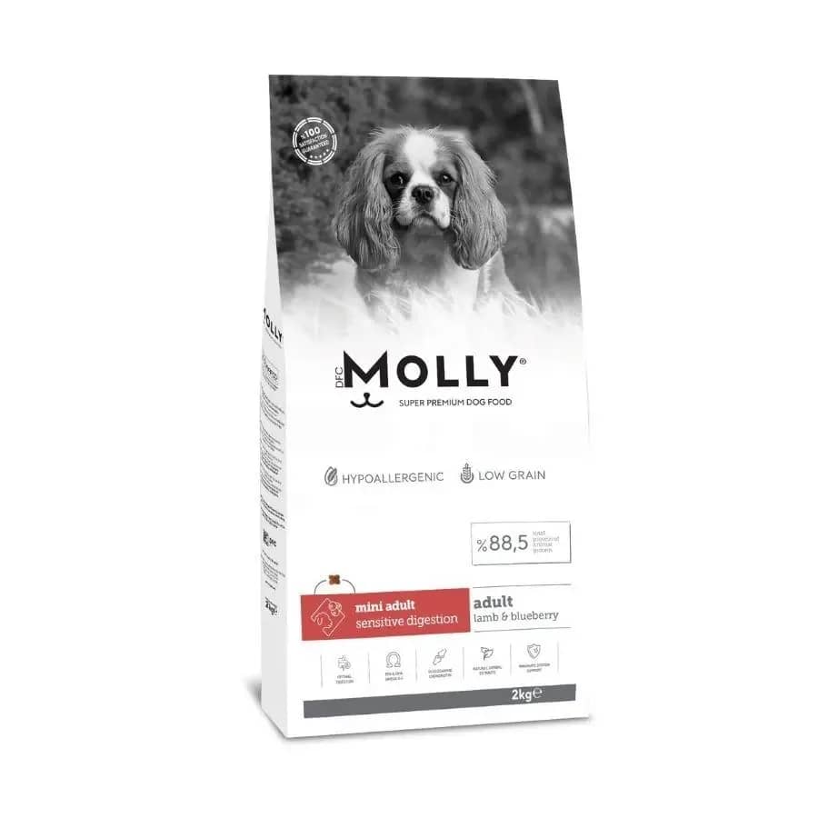 Molly Düşük Tahıllı Hypoallergenic Kuzulu ve Yaban Mersinli Küçük Irk Yetişkin Köpek Maması
