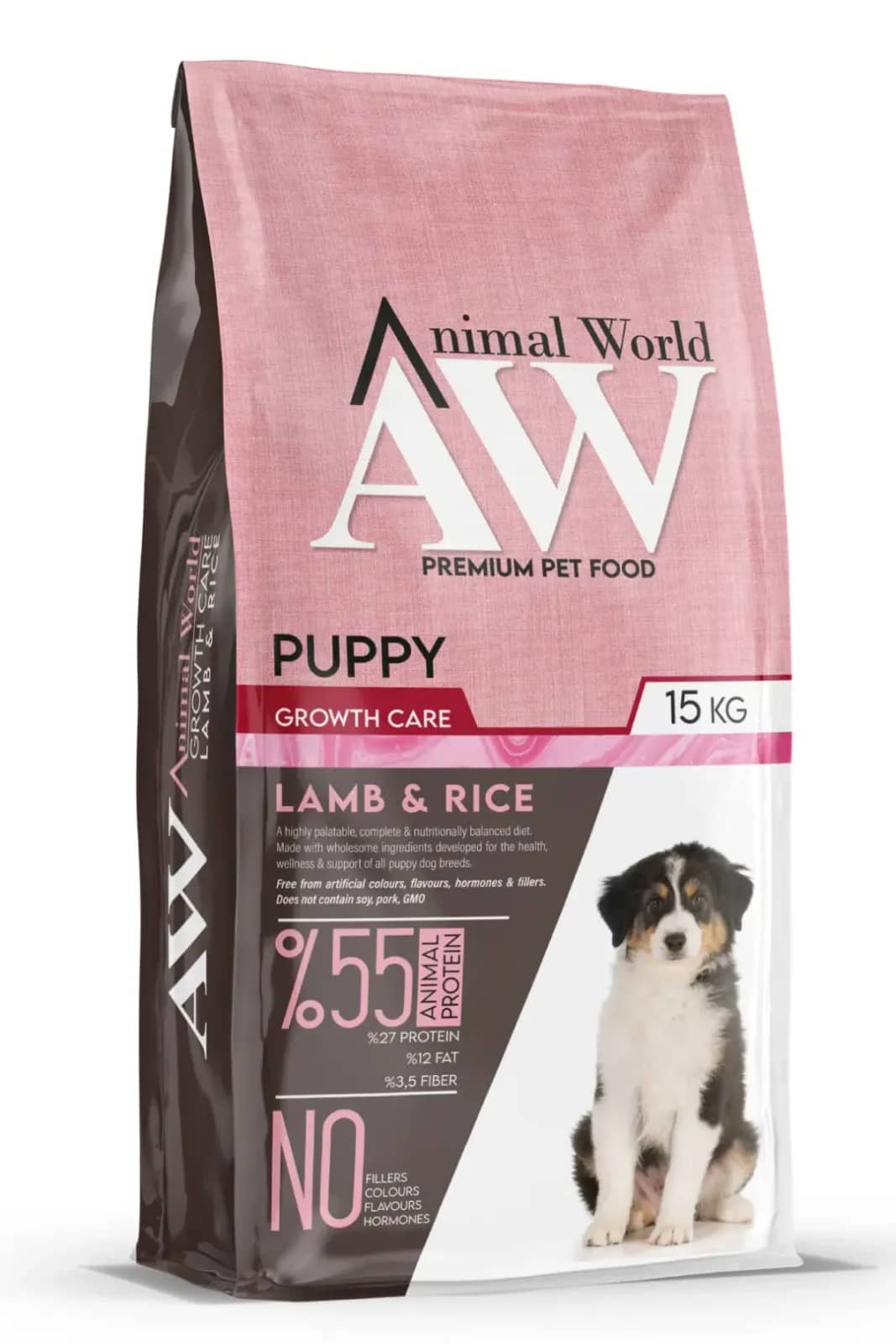 Animal World Puppy Kuzu Etli ve Pirinçli Yavru Köpek Maması