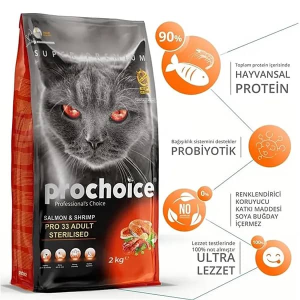 Prochoice Pro 33 Sterilised Somonlu Kısırlaştırılmış Kedi Maması
