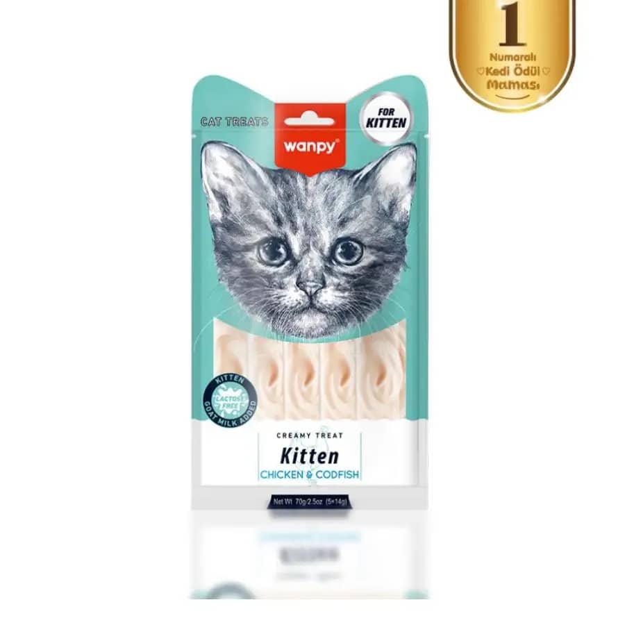 Wanpy Tavuklu & Morinalı Yavru Kedi Krema Ödülü 5×14 gr