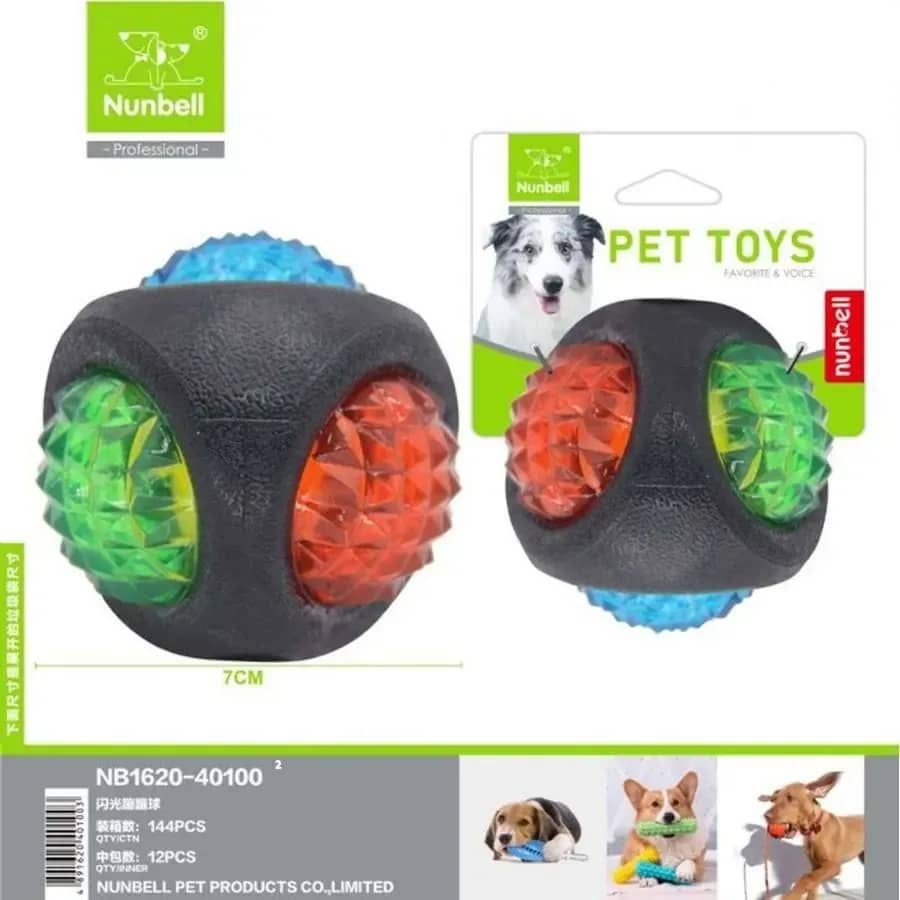 Nunbell Plastik Işıklı Top Köpek Oyuncağı