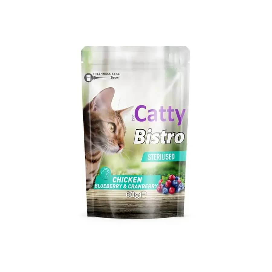 Catty Bistro Tavuklu Yaban Mersinli ve Kızılcıklı Kısırlaştırılmış Kedi Ödül Maması