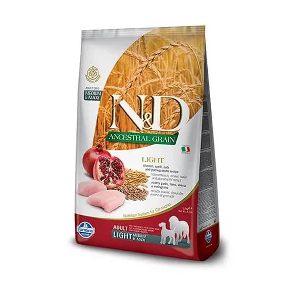 N&D Düşük Tahıllı Light Tavuk ve Narlı Diyet Köpek Maması