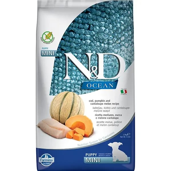 N&D Ocean Morina Balığı Balkabağı ve Kavunlu Yavru Köpek Maması