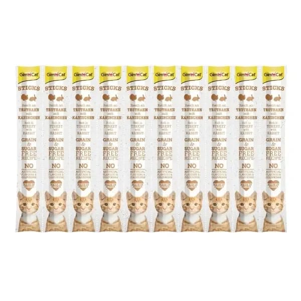 Gimcat Sticks Hindi ve Tavşan Etli Çubuk Kedi Ödül Maması