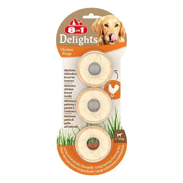 8in1 Delights Rings Tavuklu Köpek Çiğneme Halkası