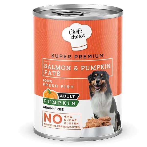Chefs Choice Kıyılmış Somon Balıklı ve Balkabaklı Yetişkin Köpek Konservesi