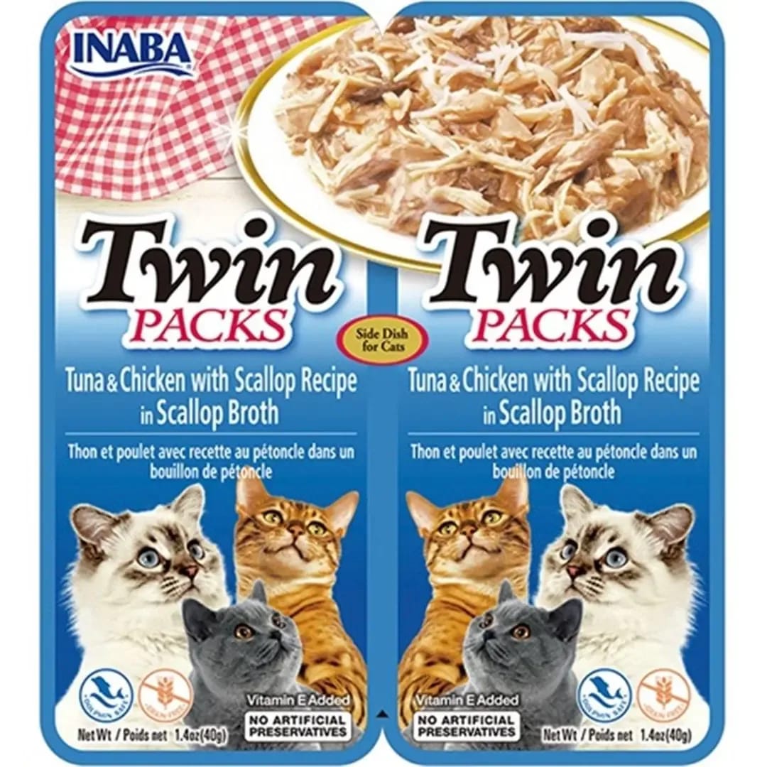 Ciao Twins Churu Ton Balıklı , Tavuklu Deniz Taraklı Kedi Çorbası