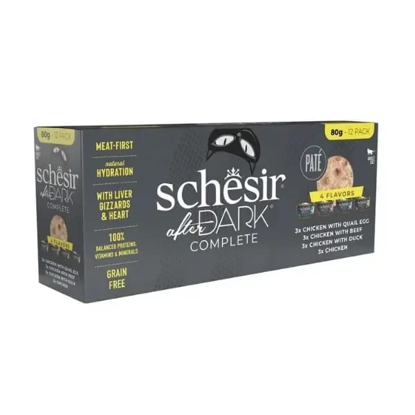 Schesir After Dark Pate Et Suyunda Karışık Lezzetler Yetişkin Konserve Kedi Maması