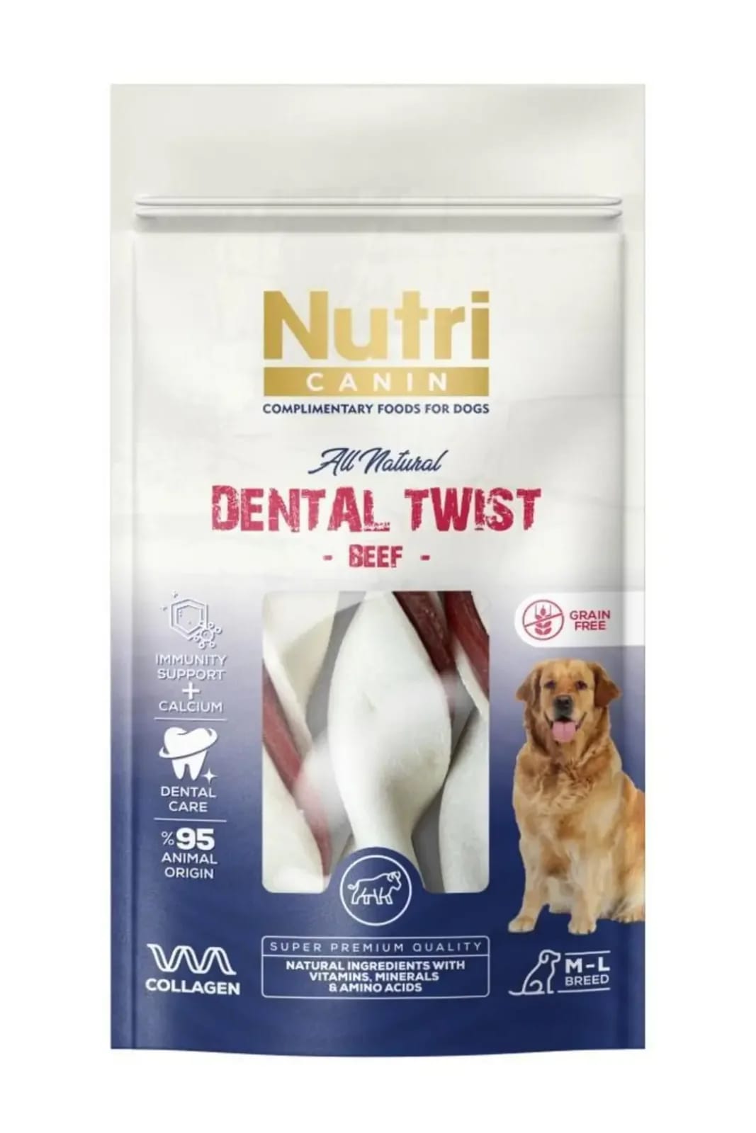 Nutri Canin Dental Twist Biftekli Diş Sağlığı Köpek Ödülü 120 gr