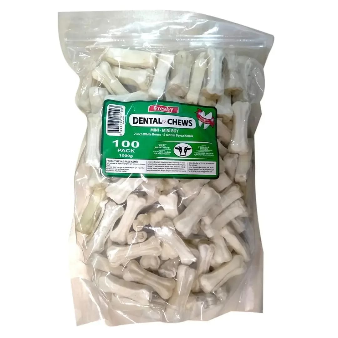 Freshy Beyaz Dental Kemik 5 cm 100 Adet