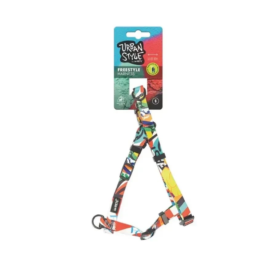M-Pets Urban Style Freestyle Renkli Köpek Göğüs Tasması S