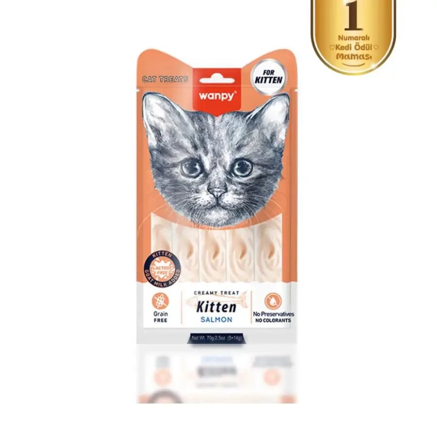 Wanpy Somonlu Yavru Kedi Krema Ödülü 5x14 gr