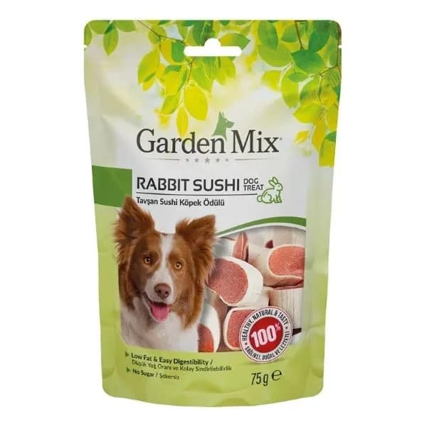 Garden Mix Tavşan Sushi Düşük Yağlı Şekersiz Köpek Ödül Maması